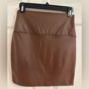 Mini soft leather skirt